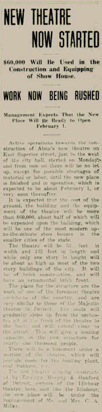 Strand Theatre - Nov 6 1919 Strand Being Announced